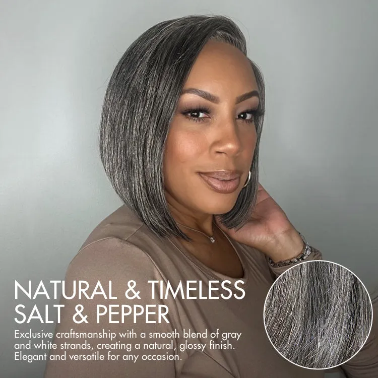 AiryFit Scalp Care Wigs -Salt and Pepper Glueless Minimalist HD Lace Bob Wig Pre-Cut Lace - US Only