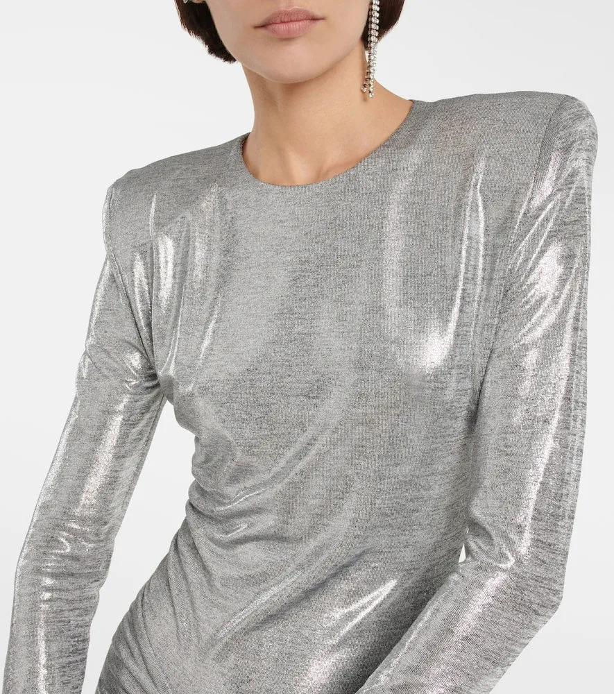 Alexandre Vauthier Metallic jersey midi dress