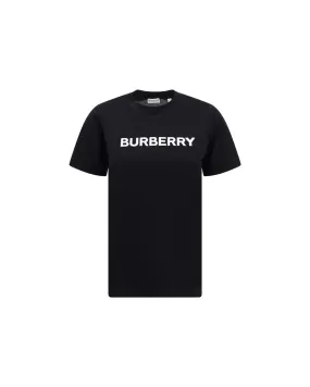Burberry Cotton T-Shirt with Ribbed Crew Neck and Monogram