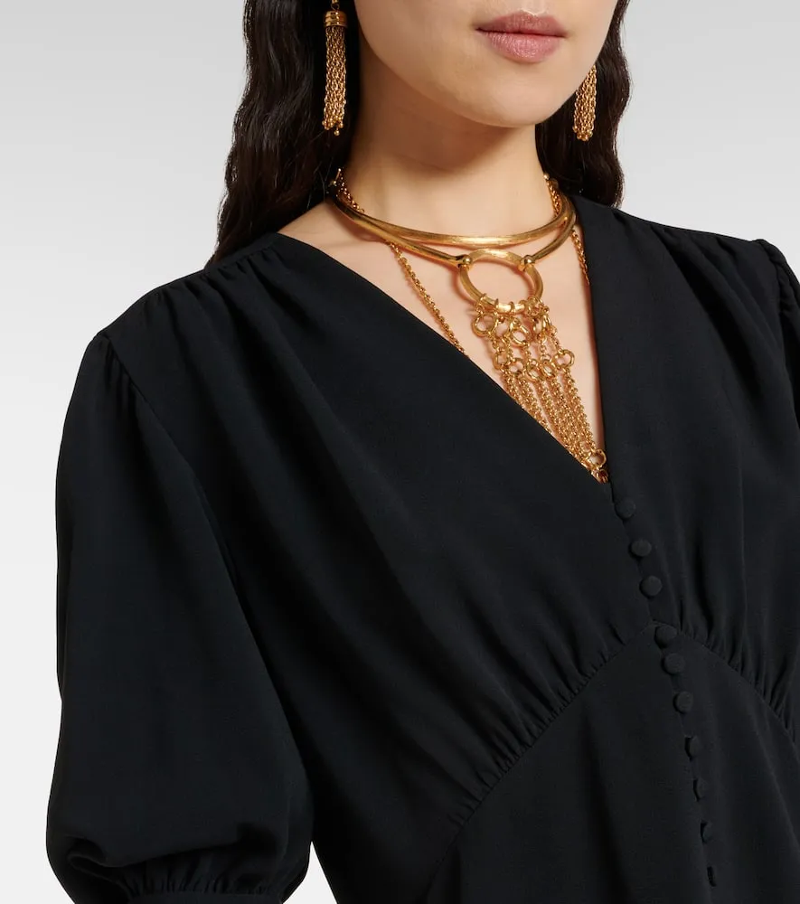 Chloe Balloon-sleeve cr√É¬™pe minidress