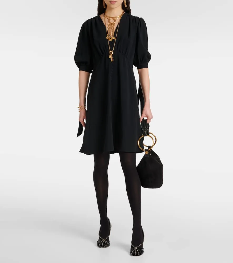 Chloe Balloon-sleeve cr√É¬™pe minidress