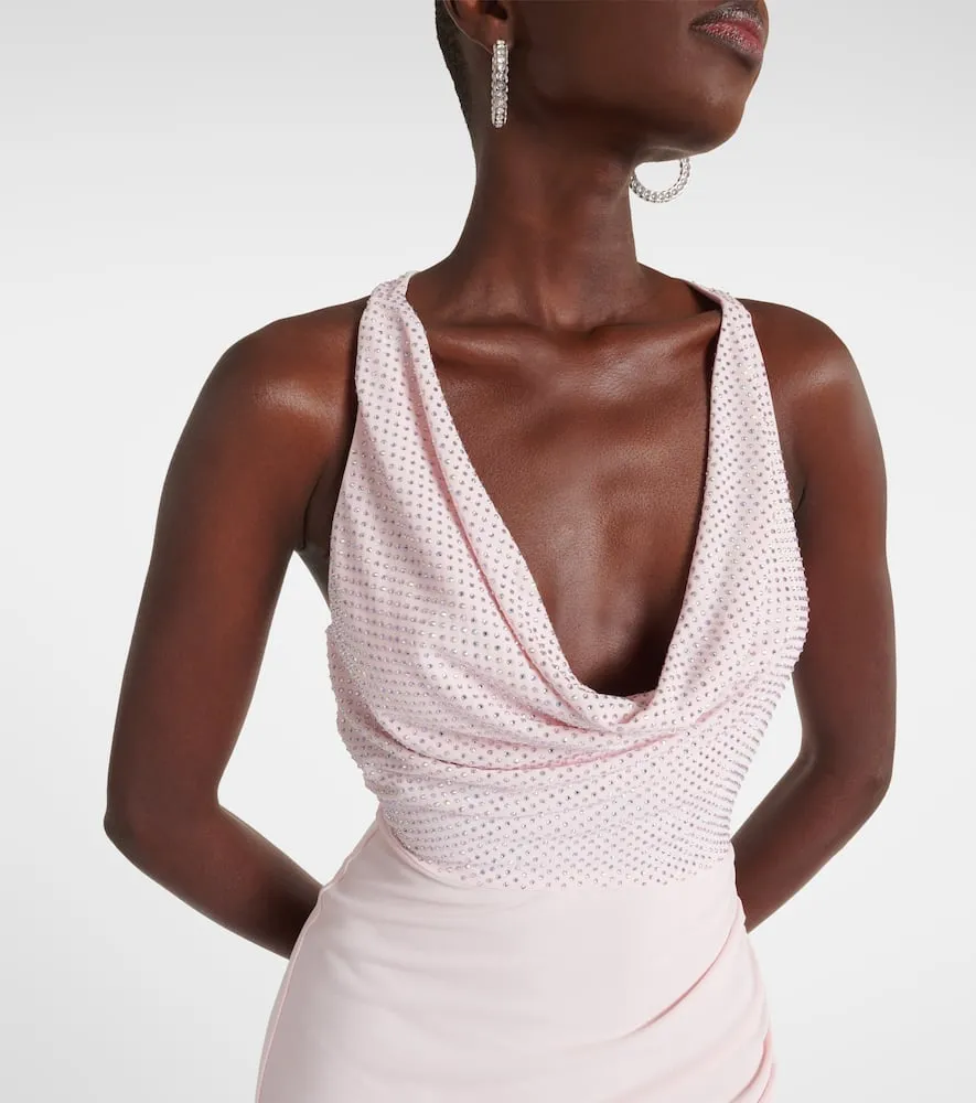 David Koma Crystal-embellished midi dress