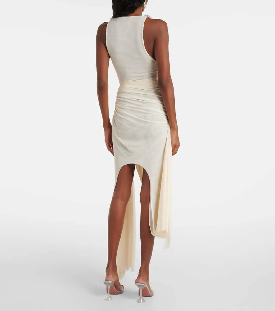 David Koma Embellished draped midi dress