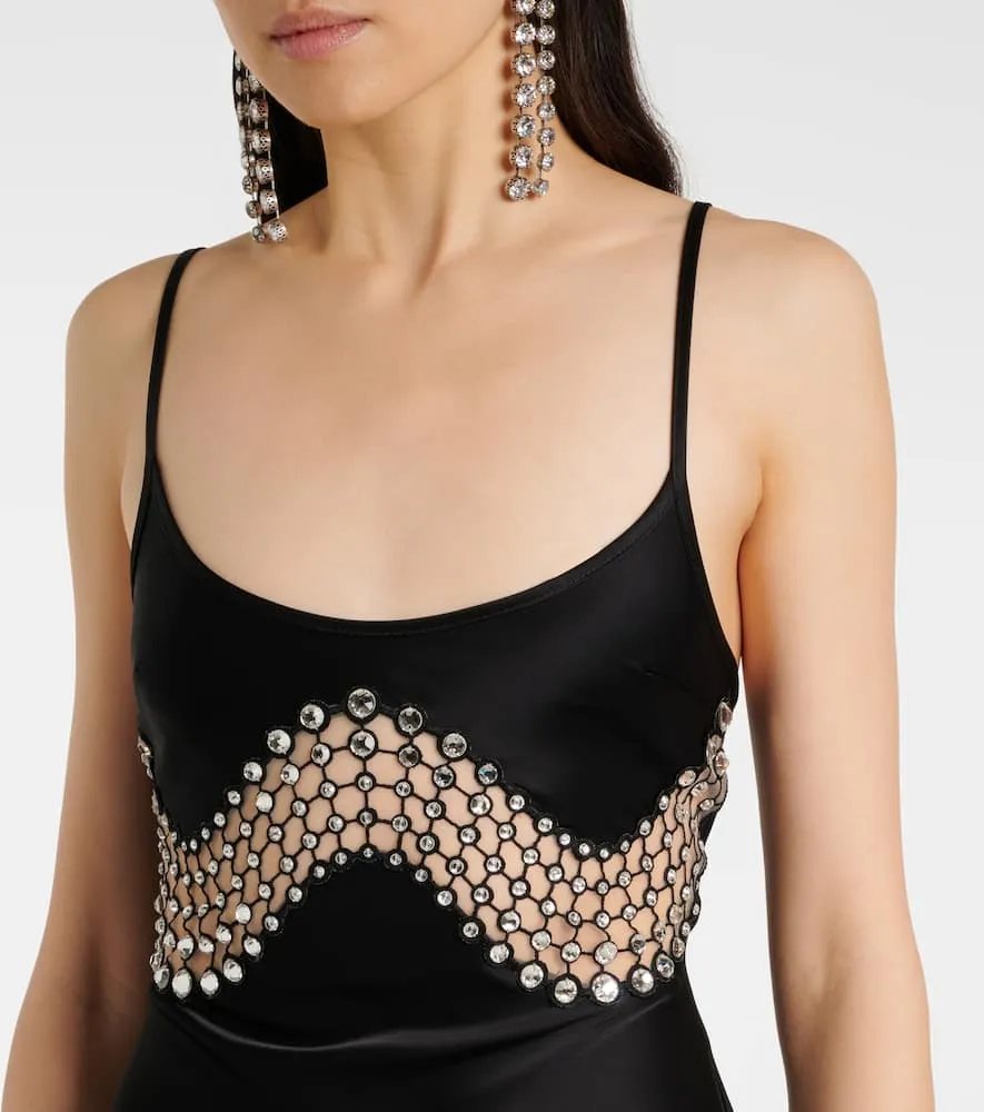 David Koma Embellished satin gown