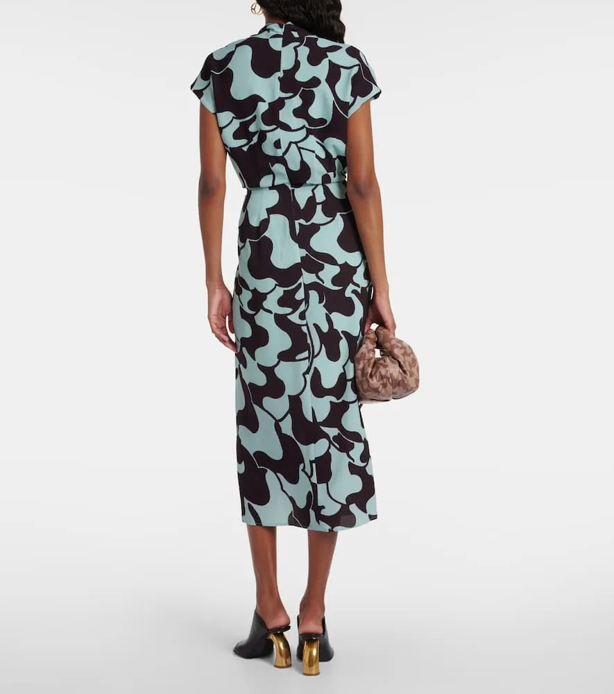 Dries Van Noten Printed crêpe midi dress