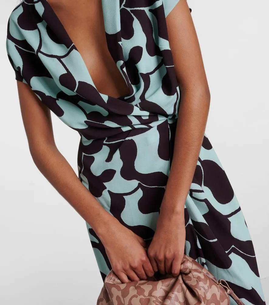 Dries Van Noten Printed crêpe midi dress