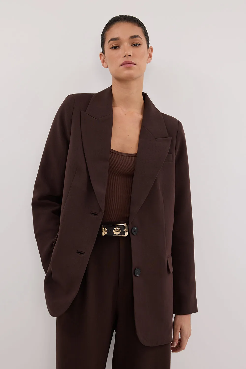 ELLE DARK CHOCOLATE BLAZER