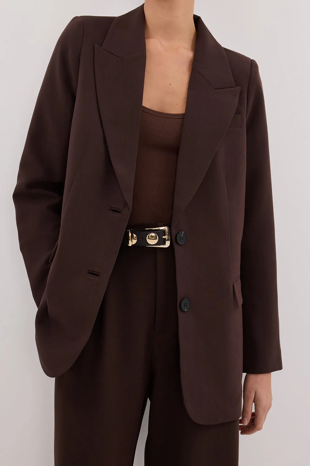 ELLE DARK CHOCOLATE BLAZER