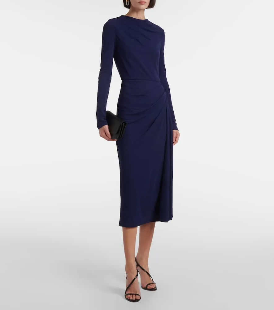 Erdem Draped jersey cr√É¬™pe midi dress