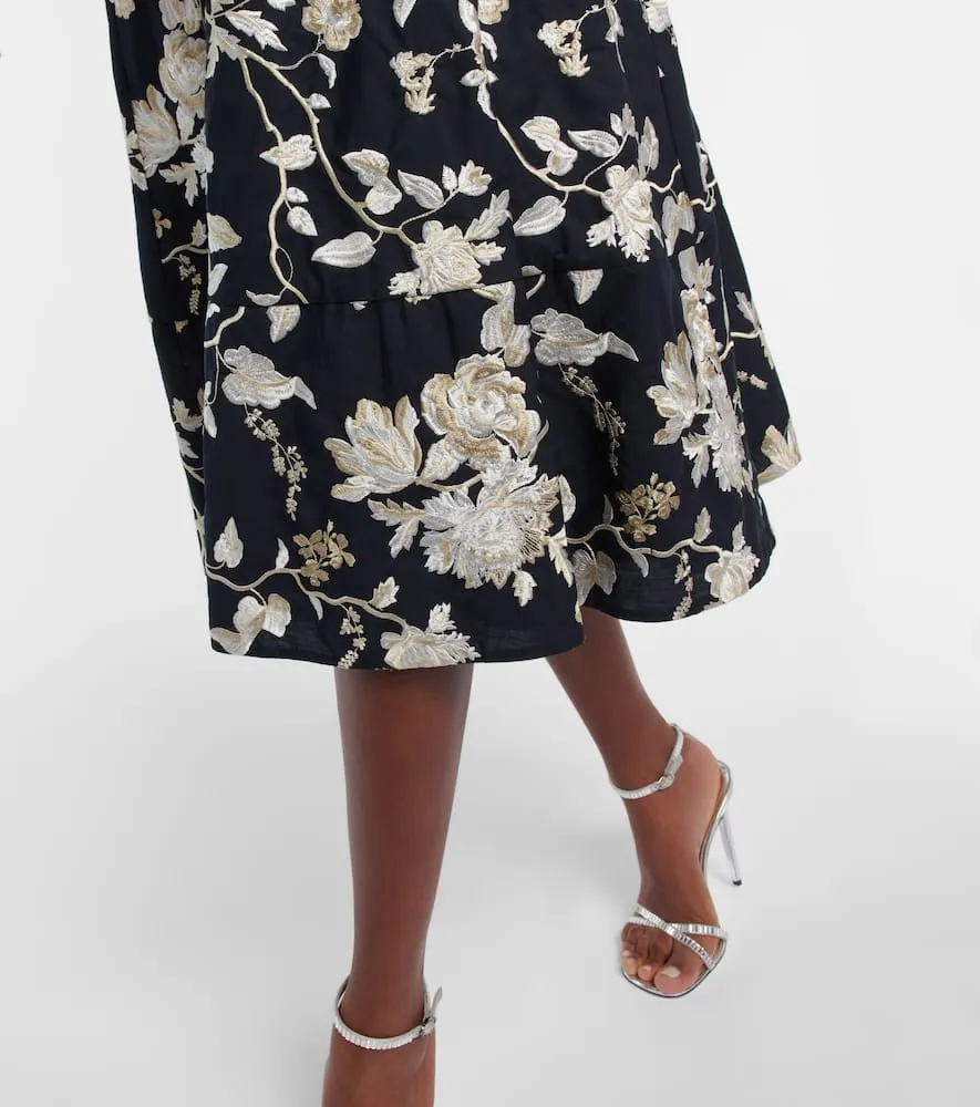Erdem Kira floral embroidered midi dress