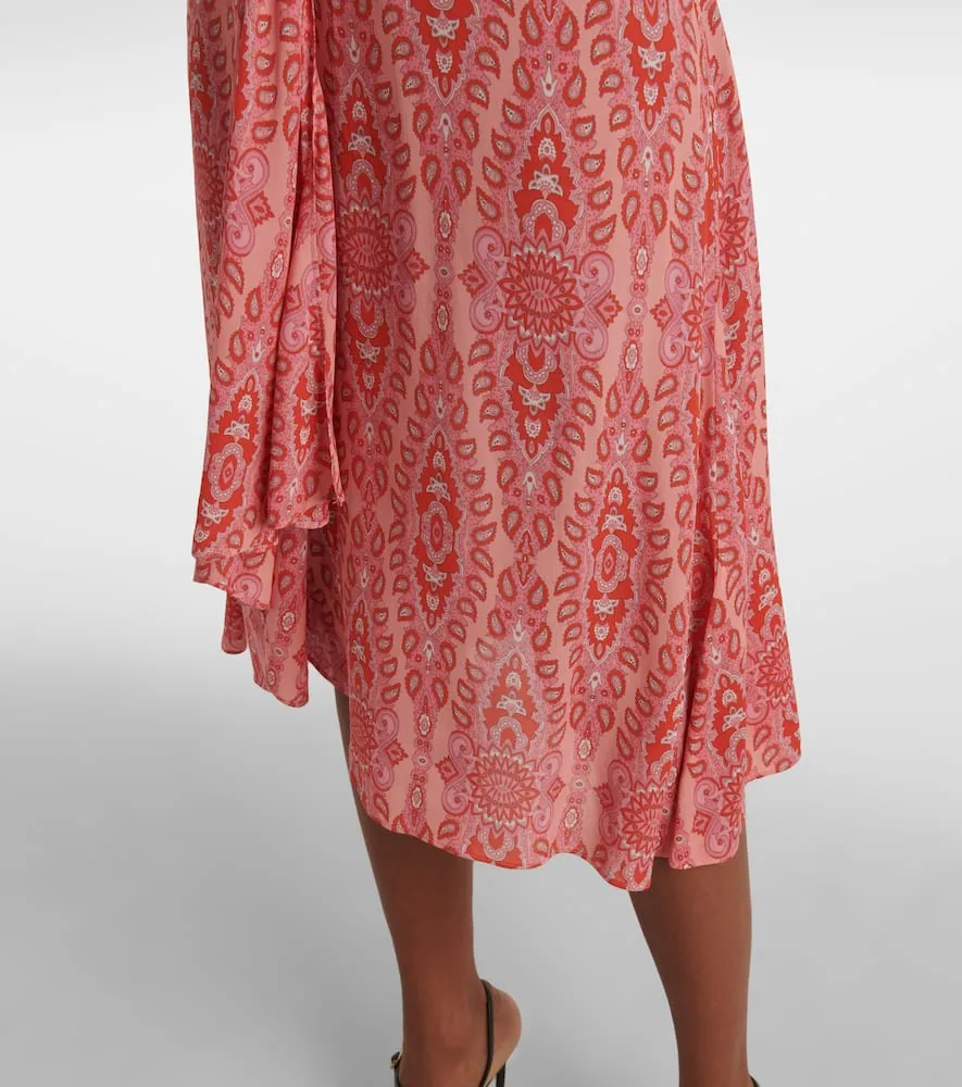 Etro Printed gathered midi dress