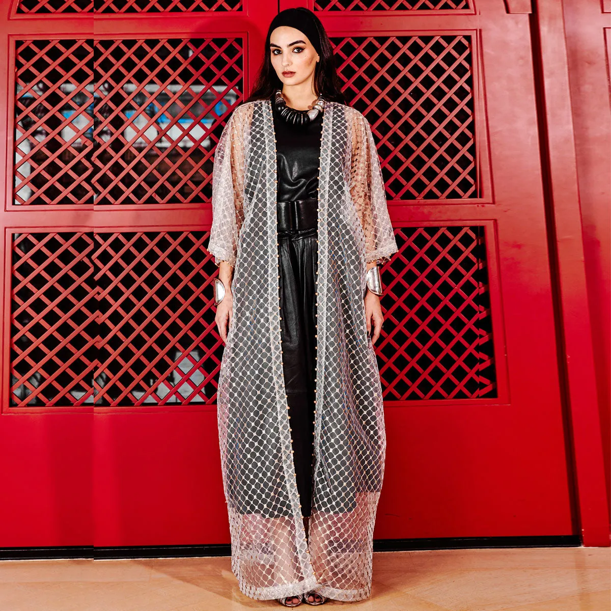 GLOW BRONZE KEFFIYEH ABAYA
