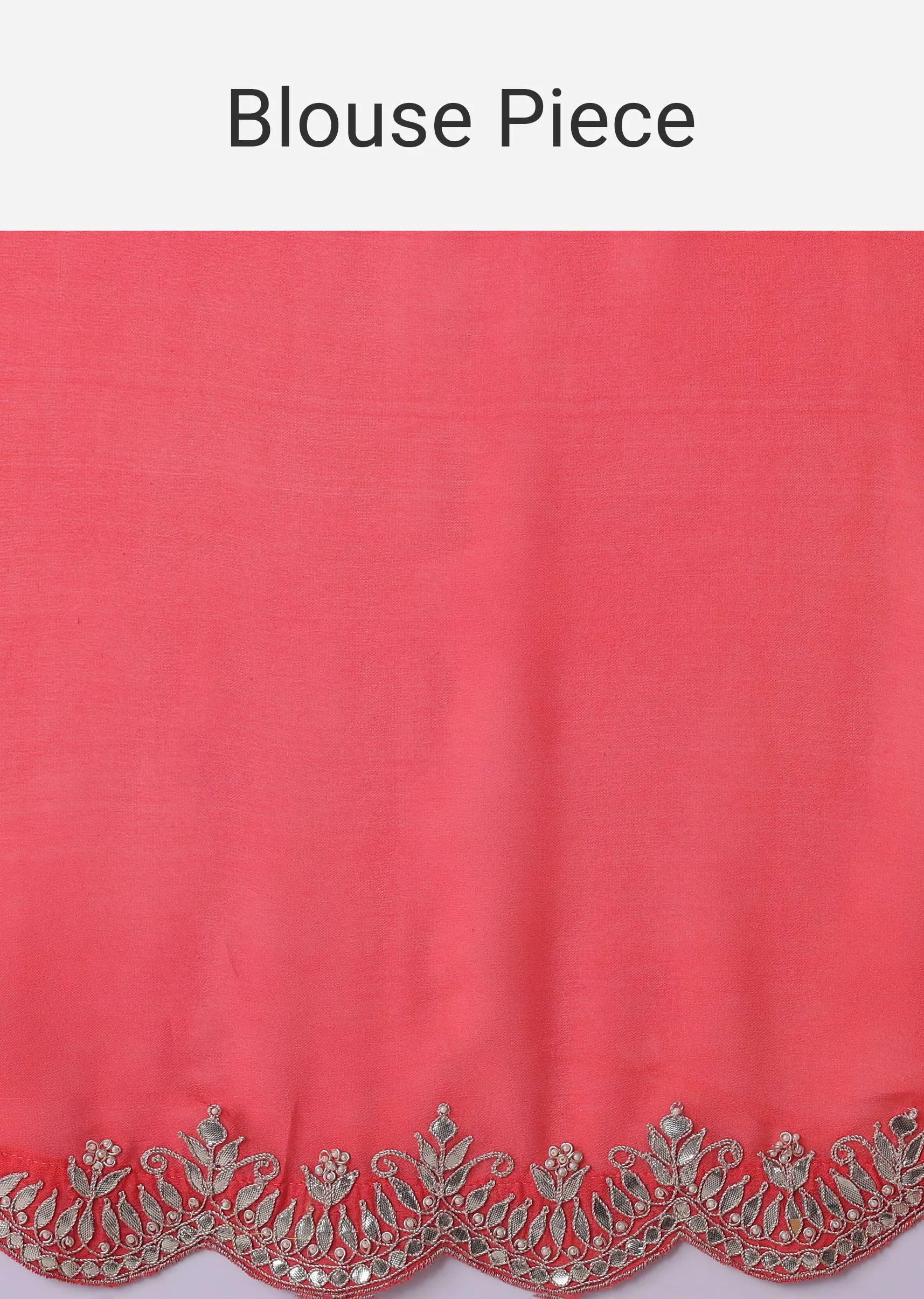 Hot Coral Orange Tissue Organza Saree In Leheriya Print With Embroidery