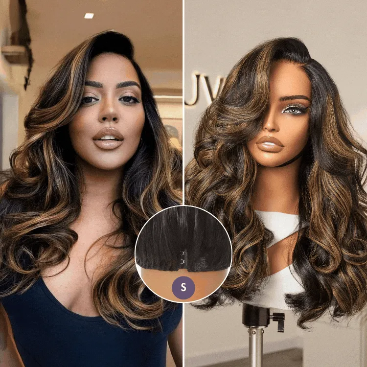 Luvme All-Day Comfort Wig 200% Density Brown Highlight Loose Body Wave Glueless Minimalist HD Lace Wig Pre-Cut Lace