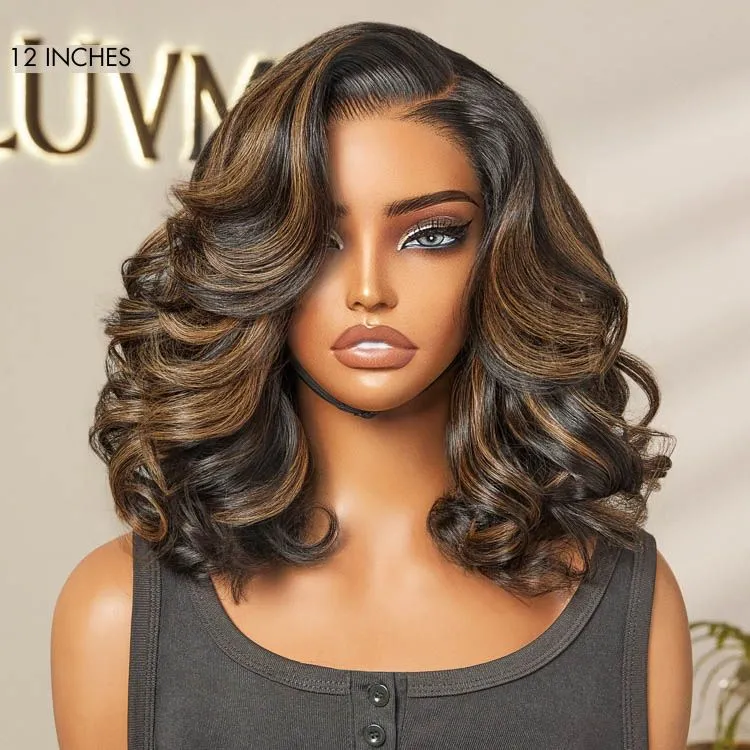 Luvme All-Day Comfort Wig 200% Density Brown Highlight Loose Body Wave Glueless Minimalist HD Lace Wig Pre-Cut Lace