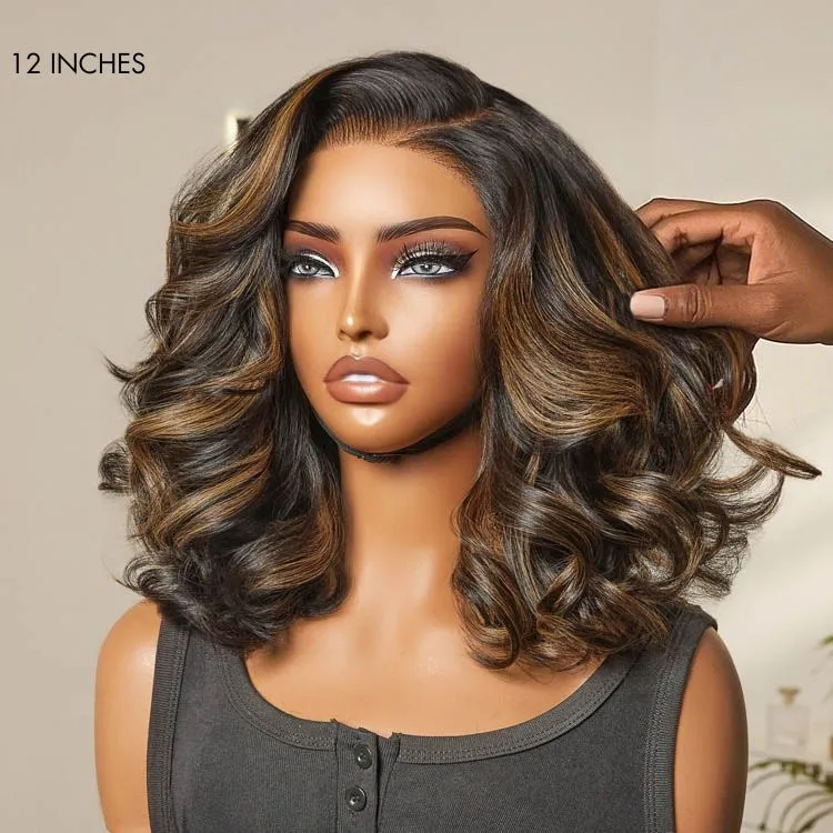 Luvme All-Day Comfort Wig 200% Density Brown Highlight Loose Body Wave Glueless Minimalist HD Lace Wig Pre-Cut Lace
