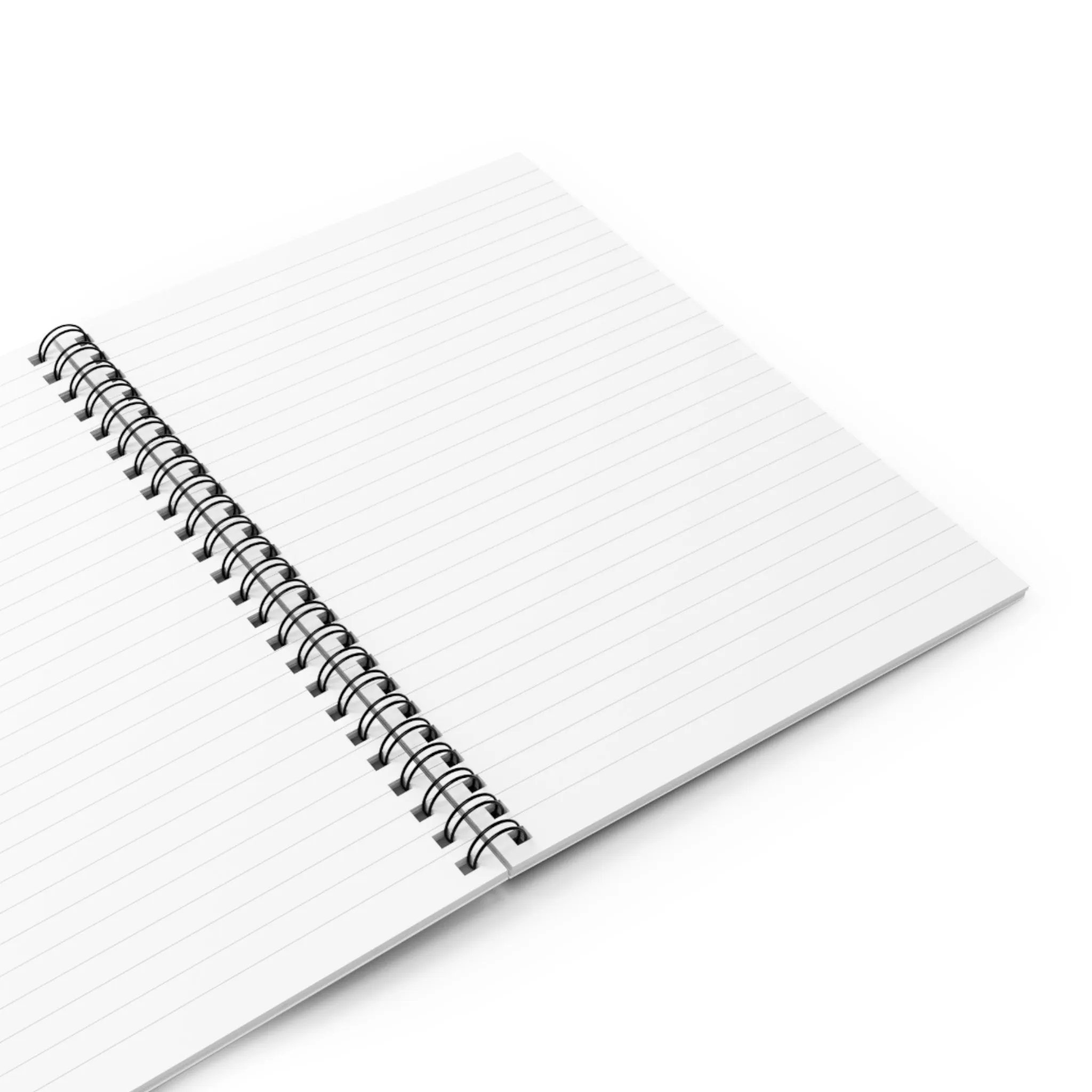 Monochrome Floral Pattern Spiral Notebook - Ruled Line: Elegant Black and White Design