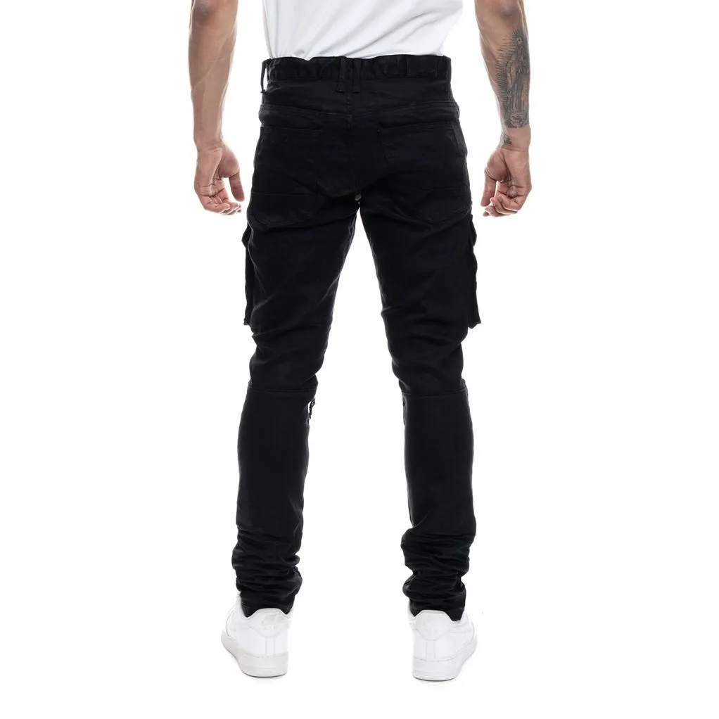 Slim Tapered Utility Engineered  Pant - Jet Black