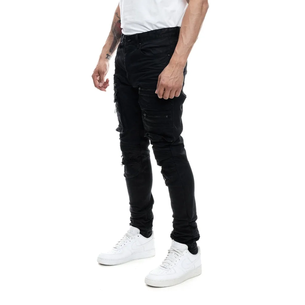 Slim Tapered Utility Engineered  Pant - Jet Black