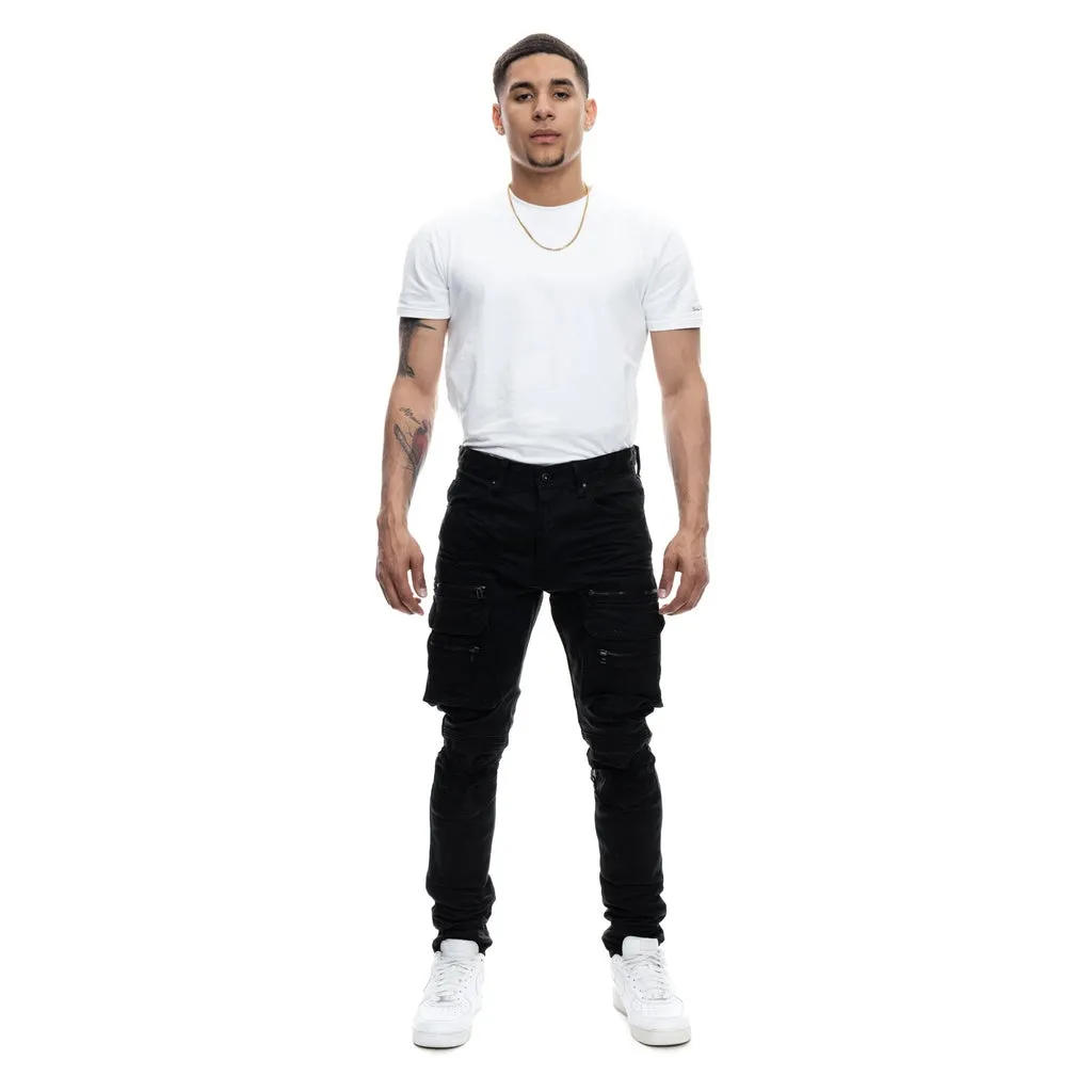 Slim Tapered Utility Engineered  Pant - Jet Black