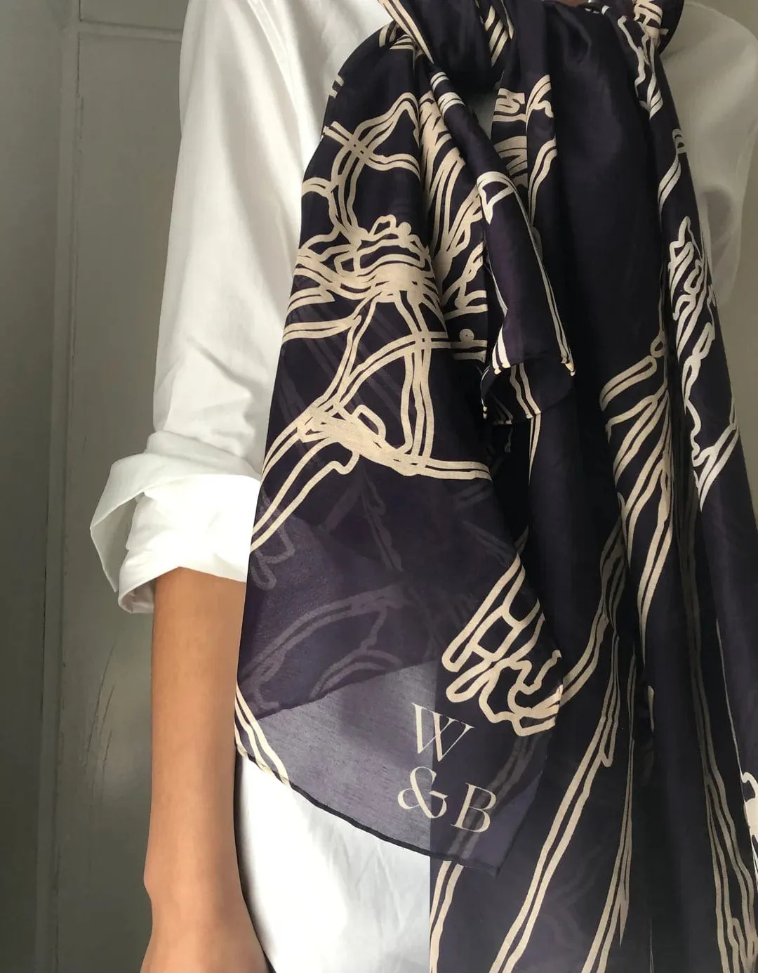 Walker & Bing Monochrome  Cotton Voile Sarong Scarf
