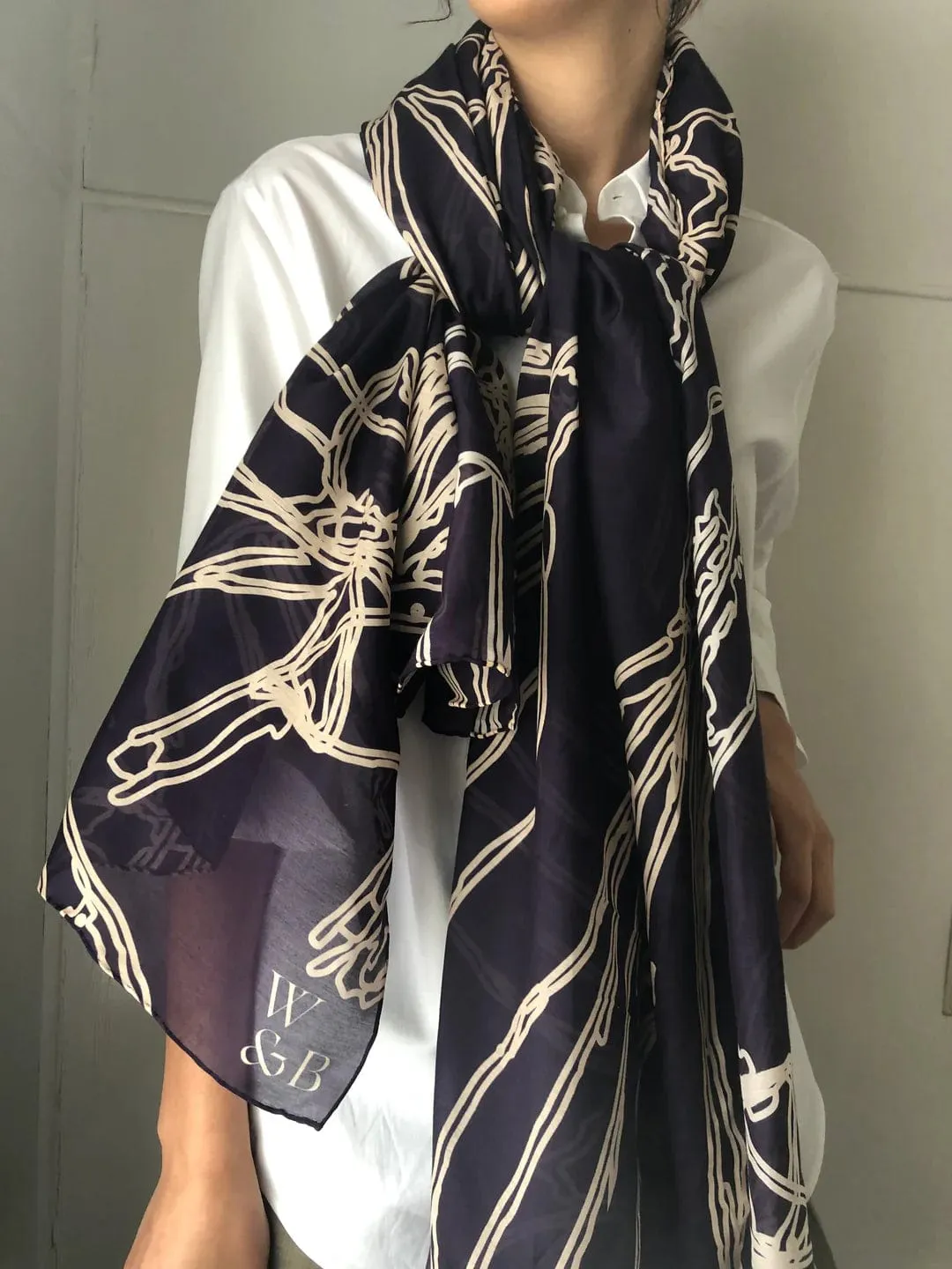 Walker & Bing Monochrome  Cotton Voile Sarong Scarf
