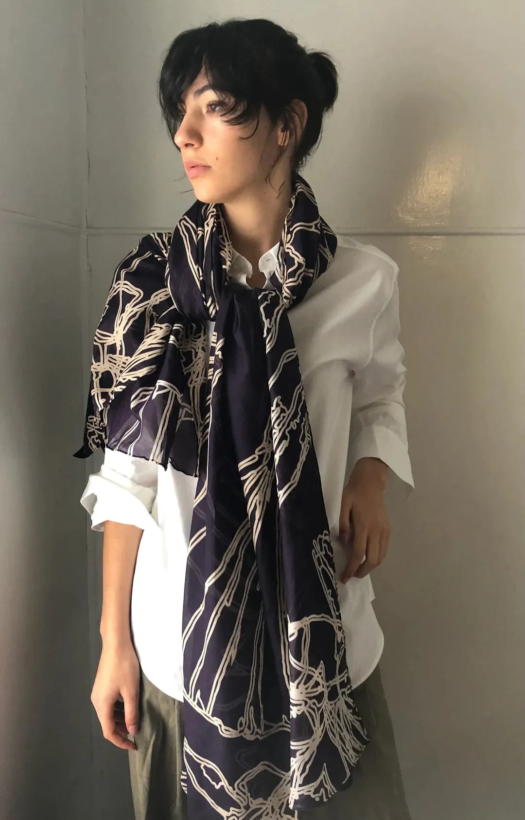 Walker & Bing Monochrome  Cotton Voile Sarong Scarf