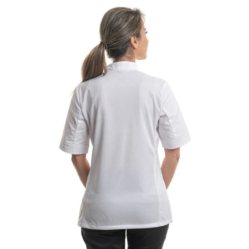 Women's White Kitchen Coat Long Sleeve Large Size - MANELLI